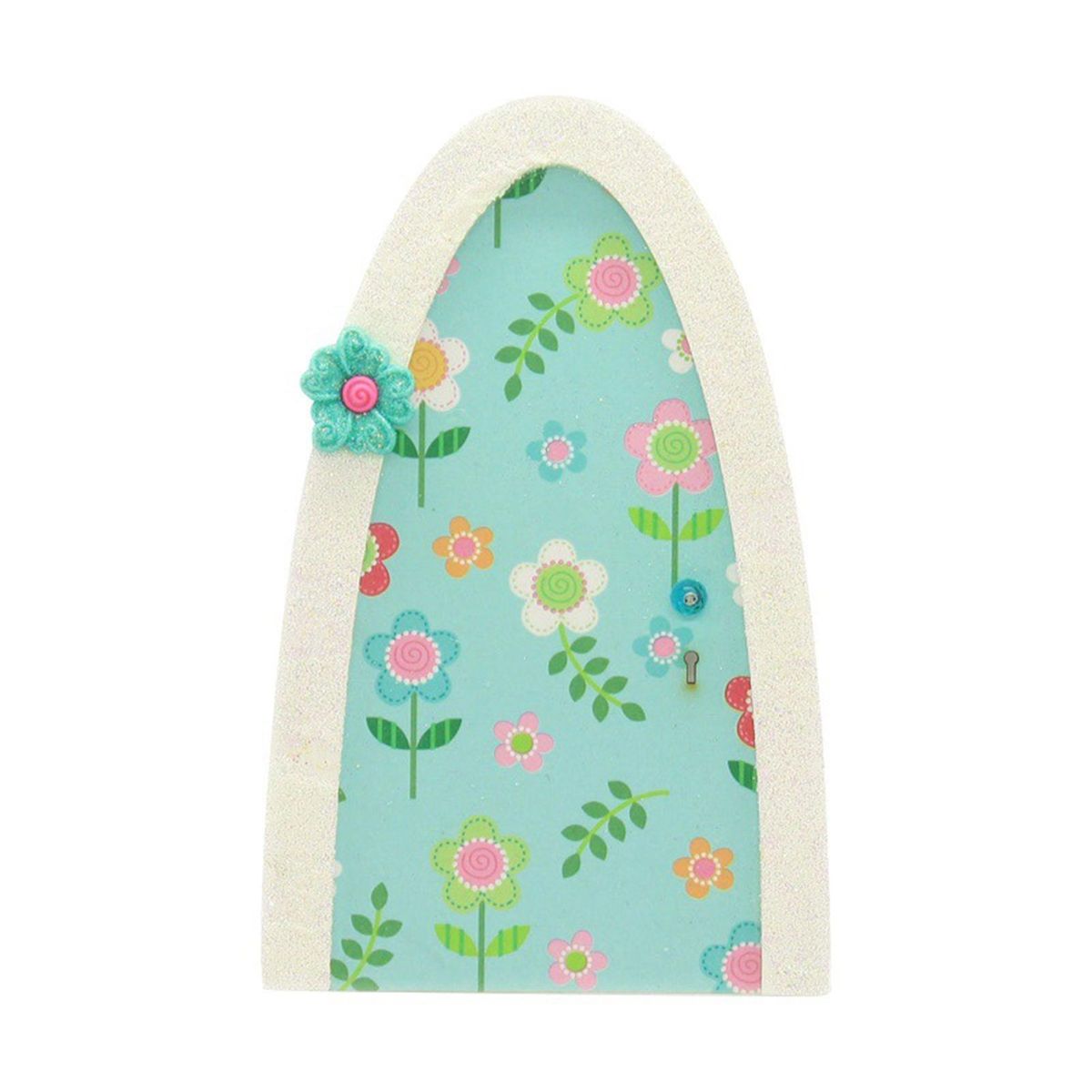 Miniature Fairy Door Miniature Garden Fairy Gate Figurine with Flower Decor Light Green