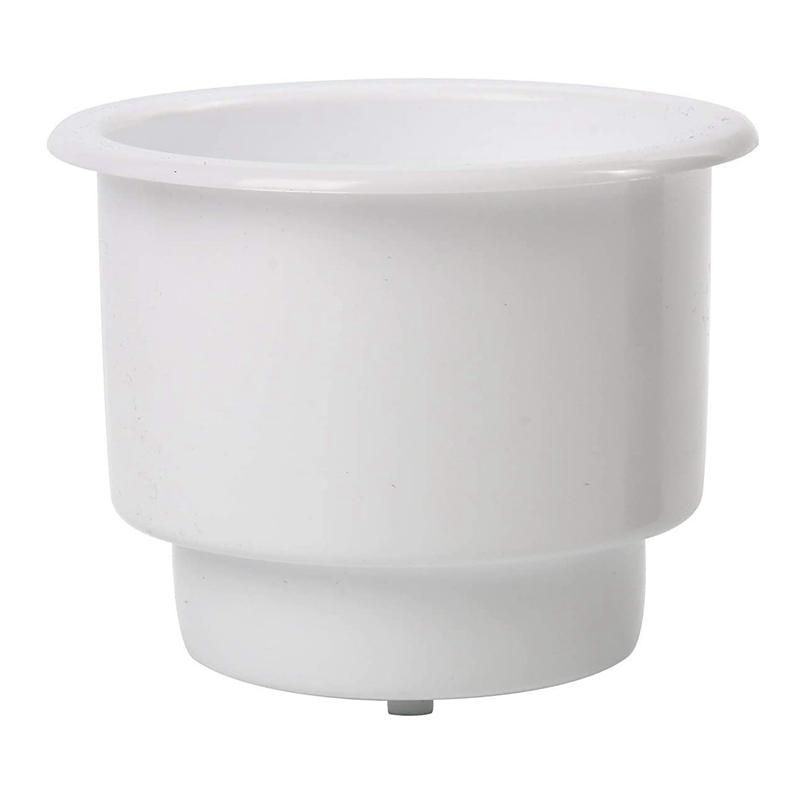 3Pcs Recessed Drop in Plastic Cup Drink Can Holder with Drain for Boat Car Marine Rv (White)