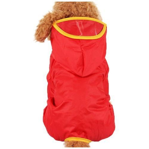 Coolfield Pets Dog Clothes Raincoat Poncho Red
