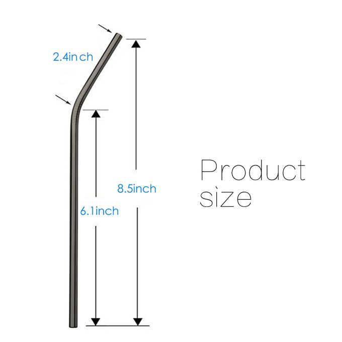 3pcs Multicolor Reusable Stainless Steel Straws