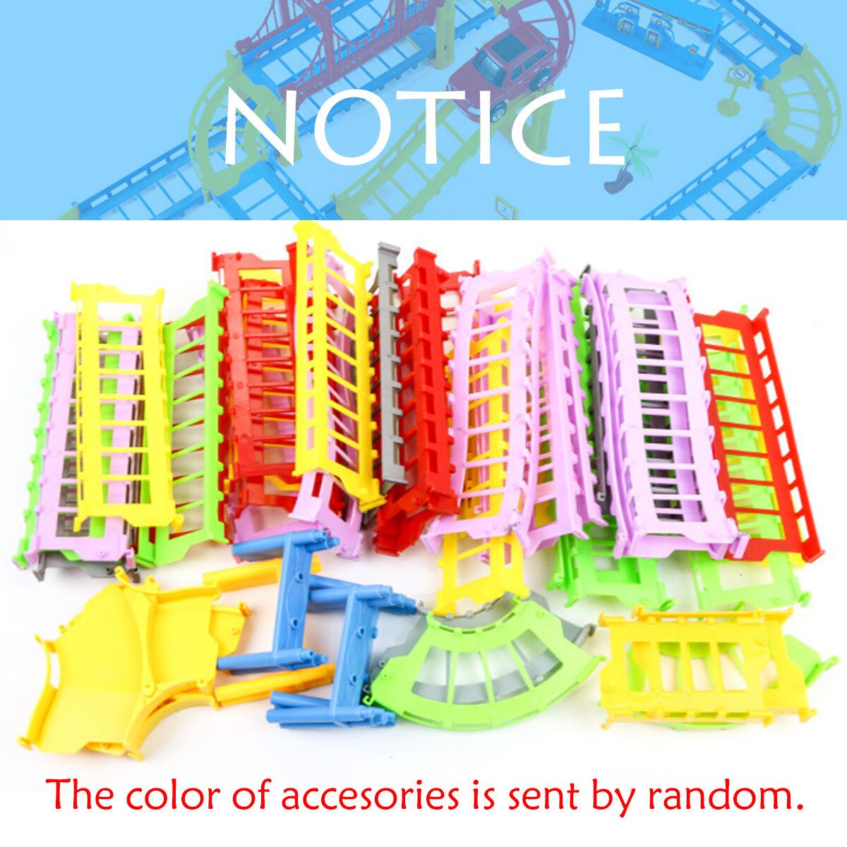 45pcs Multi-layer Rail Car Toy Set DIY Town Track Playset Kids Train Toy Gift Multicolor