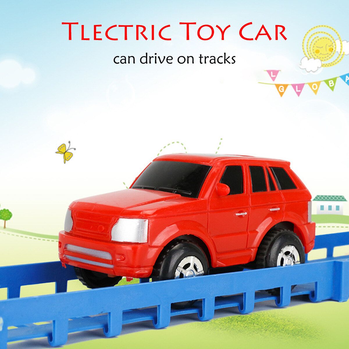 45pcs Multi-layer Rail Car Toy Set DIY Town Track Playset Kids Train Toy Gift Multicolor