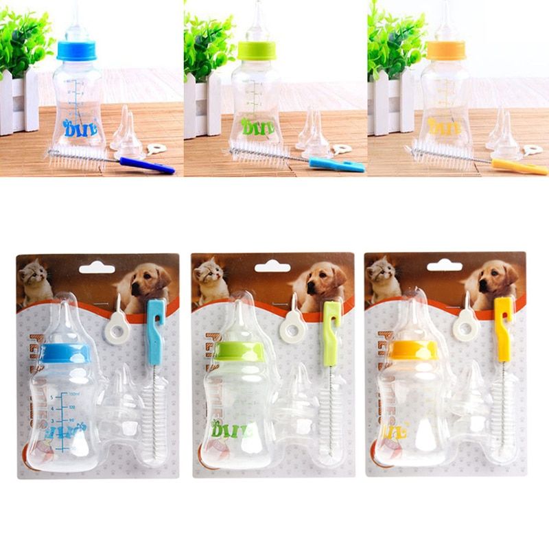 Sell Puppy Kitten Feeding Bottle 150ml And 60ml Pet Nursing Feeding Bottle With Cleaning Brush Kit For Dog Puppy Cat