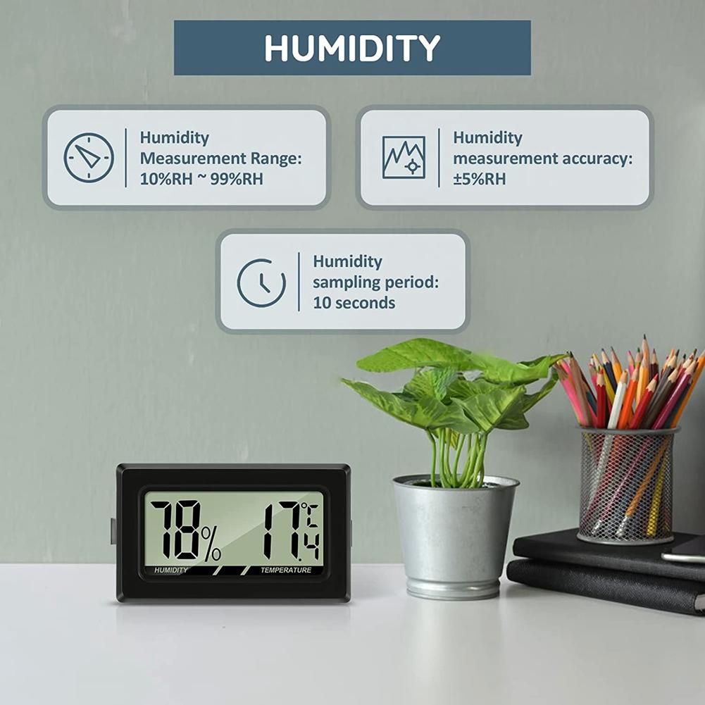 Hygrometer Mini LCD Digital Indoor -Hygrometer Humidity Meter for Office Baby Living Room Aquarium
