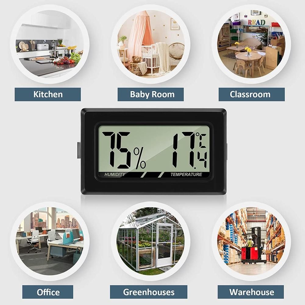 Hygrometer Mini LCD Digital Indoor -Hygrometer Humidity Meter for Office Baby Living Room Aquarium