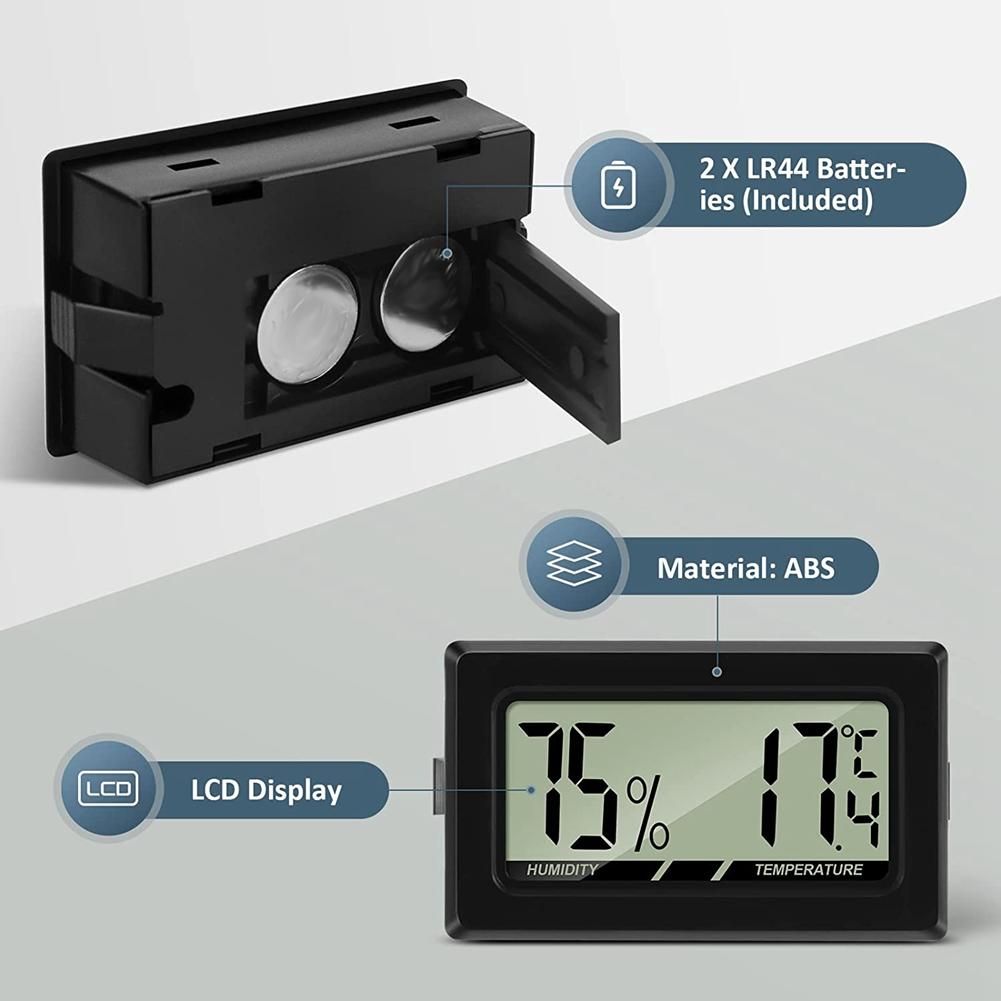 Hygrometer Mini LCD Digital Indoor -Hygrometer Humidity Meter for Office Baby Living Room Aquarium