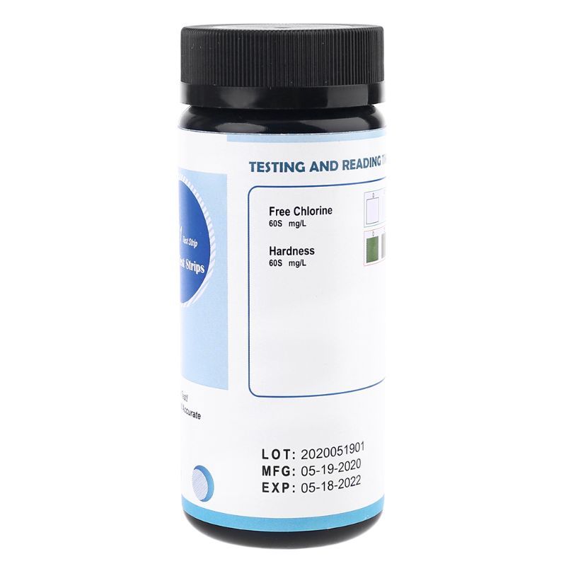 50pcs Water Test Strips Free Chlorine Hardness For Pool, Spa, Drinking, Aquarium