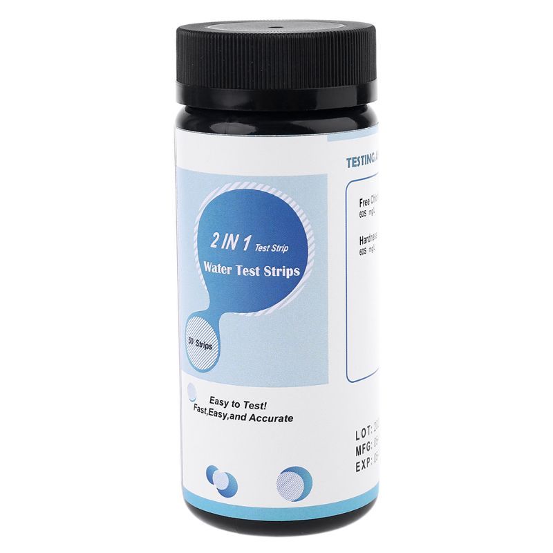 50pcs Water Test Strips Free Chlorine Hardness For Pool, Spa, Drinking, Aquarium