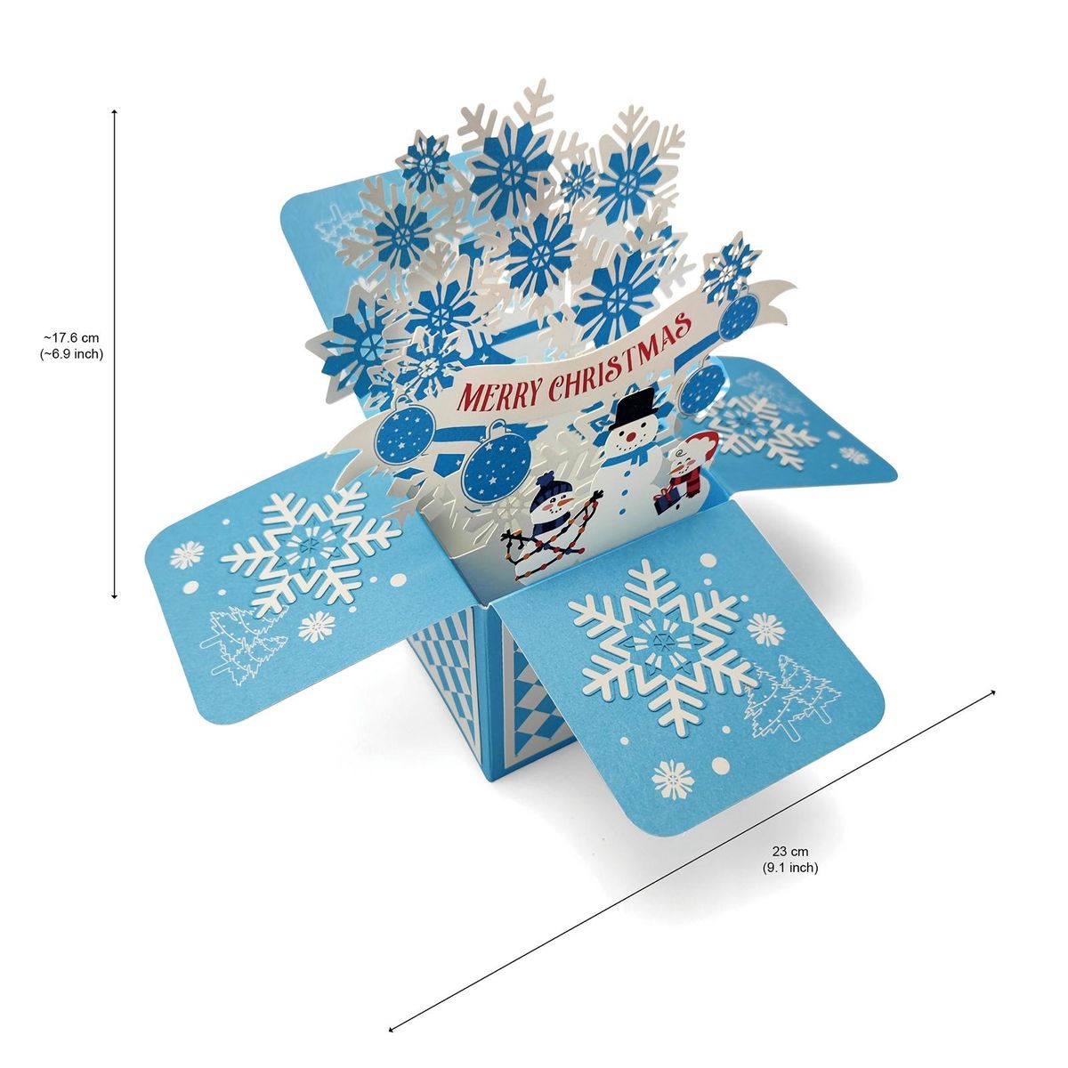Personalized Greeting Card 3d Christmas Greeting Card Santa Claus Blue