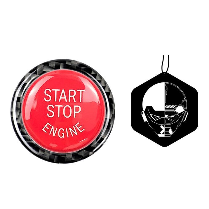 2Pcs Car Start Stop Button Stickers With Fragrance Table-Red