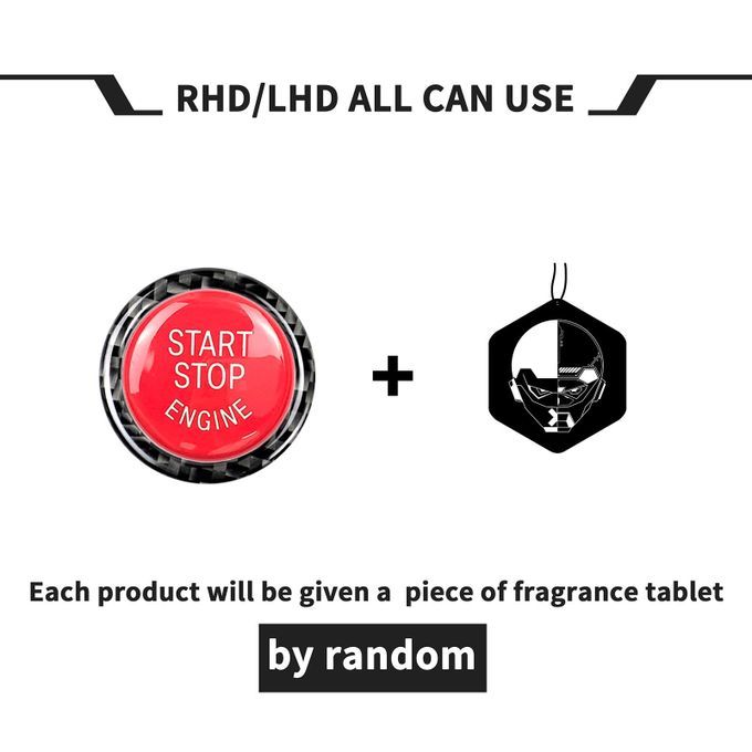 2Pcs Car Start Stop Button Stickers With Fragrance Table-Red