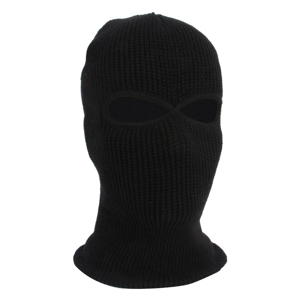 3 Hole Full Face Mask Ski Mask Winter Knit   Balaclava Black 2 Hole