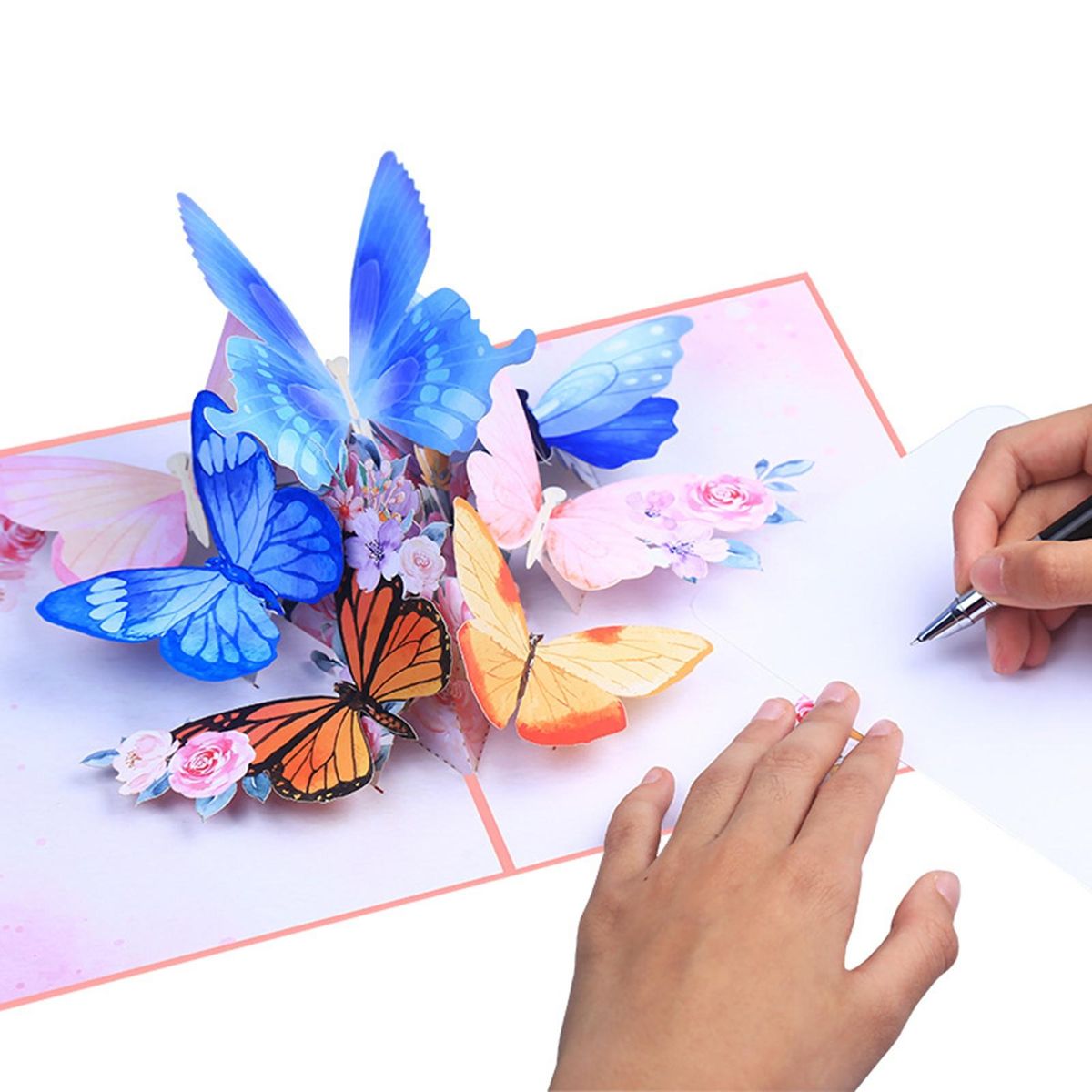 Unique 3d Pop-up Card Vibrant 3d Butterfly Flower Pop-up for Birthdays
