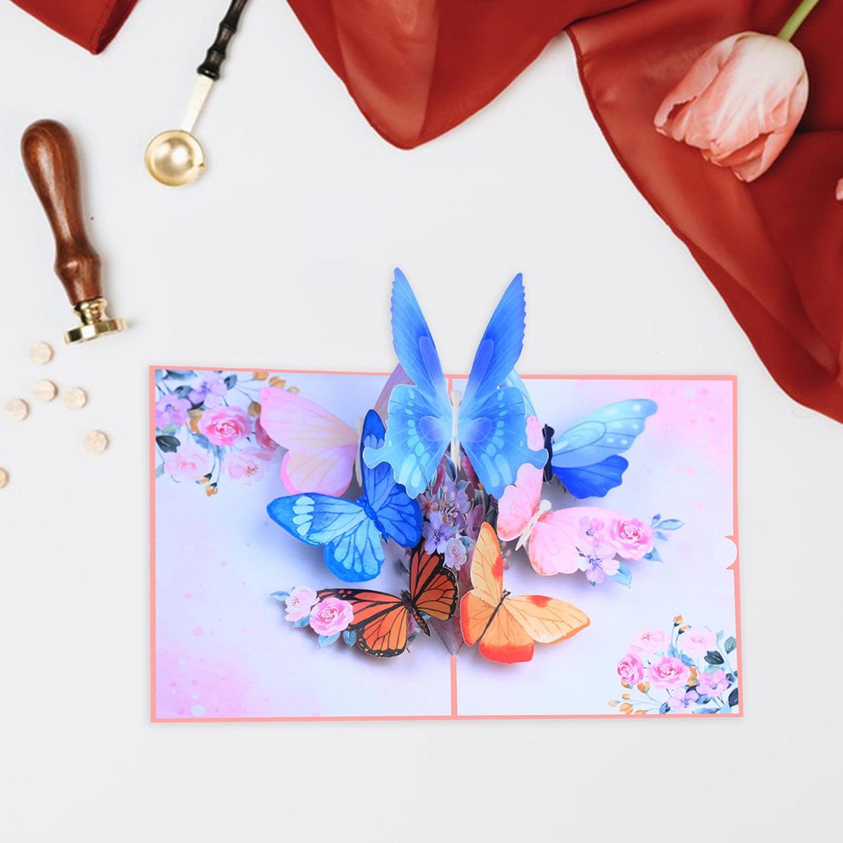 Unique 3d Pop-up Card Vibrant 3d Butterfly Flower Pop-up for Birthdays