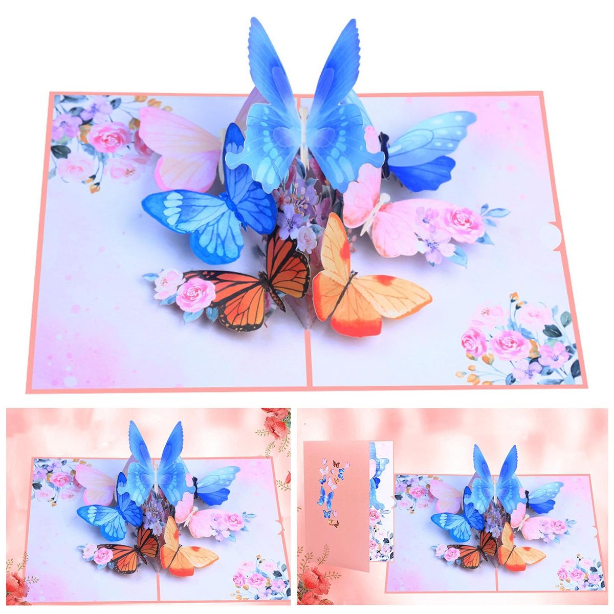 Unique 3d Pop-up Card Vibrant 3d Butterfly Flower Pop-up for Birthdays