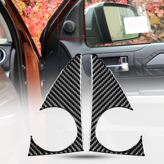 2Pcs A Pillar Speaker Sticker Wear-resistant Dustproof-Black
