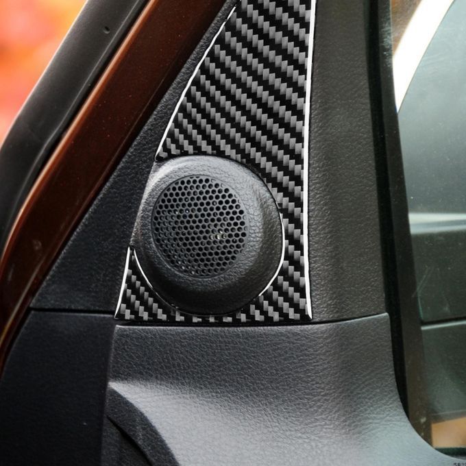 2Pcs A Pillar Speaker Sticker Wear-resistant Dustproof-Black