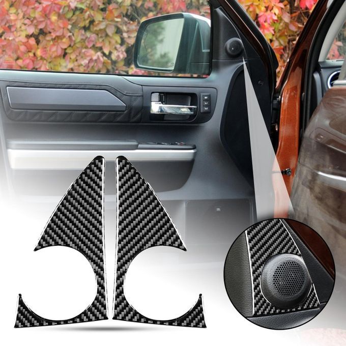 2Pcs A Pillar Speaker Sticker Wear-resistant Dustproof-Black