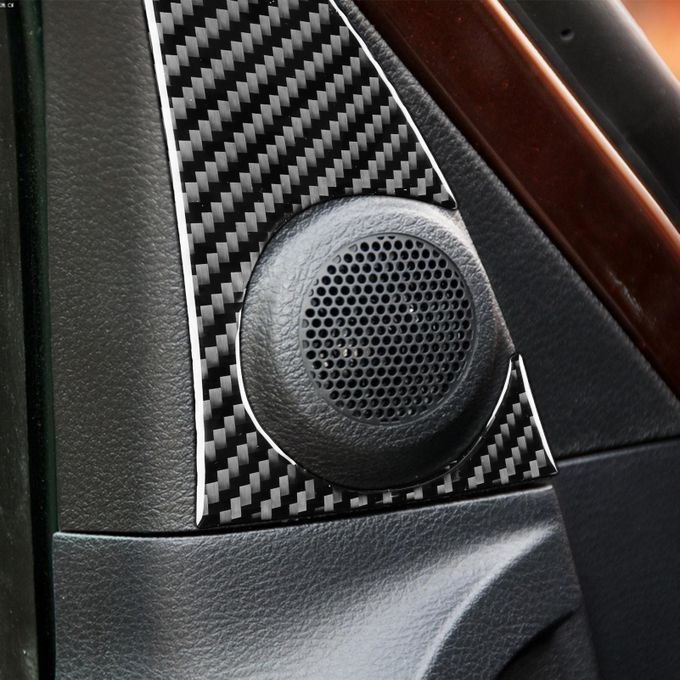 2Pcs A Pillar Speaker Sticker Wear-resistant Dustproof-Black