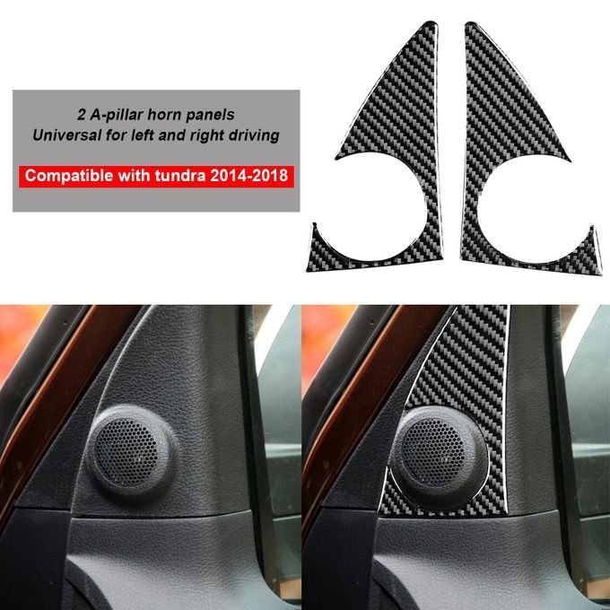 2Pcs A Pillar Speaker Sticker Wear-resistant Dustproof-Black