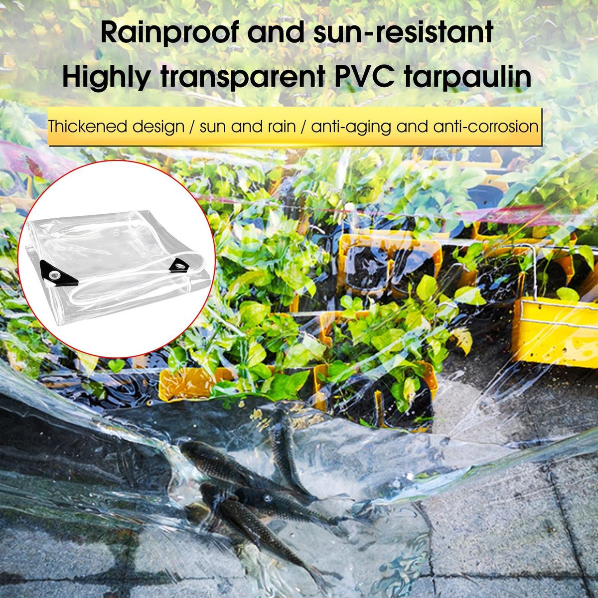 Reinforced Tarp Waterproof Tarp with Grommets Reinforced for Outdoor