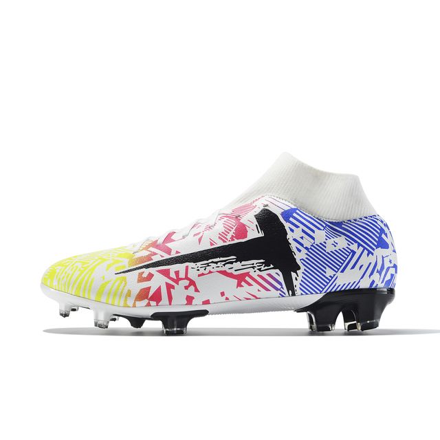 8 Colors Speedmate FG Soccer Shoes Quality Breathable Football Boot Adult High Ankle Outdoor Sport Training Cleats(#multicolor High FG)
