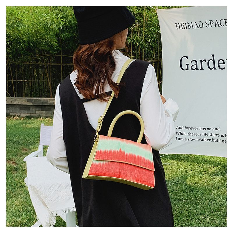 Women's Gradient Tie Dye Fedora and Bag Set Large Chain Jazz Cap Retro Luxury Fashion Hat Simple Grace Wide Brim Hat 2022 New