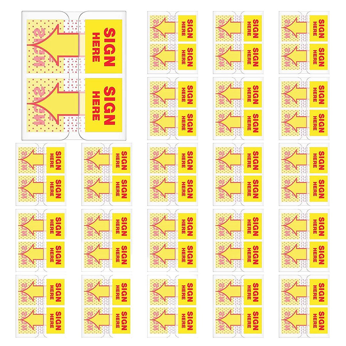 300PCS Sign Here Tabs Sign Here Sign Here Stickers Sign Here Flags with Dispenser Arrows Flag 1 Inch Yellow