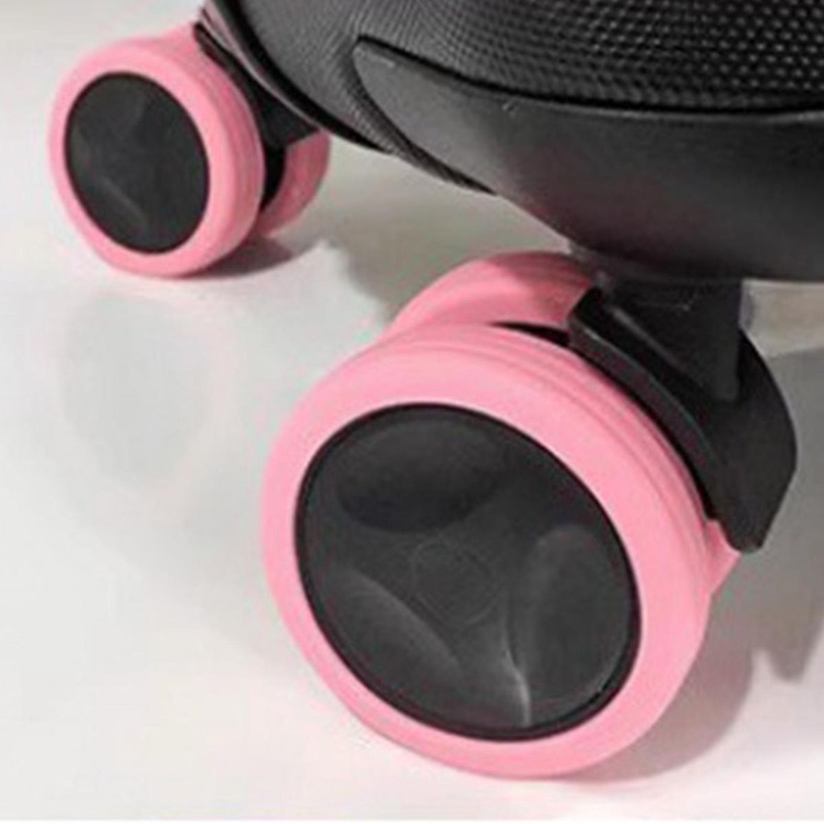 Colorful Luggage Covers Silent Silicone Wheel Covers Protect Enhance Pink