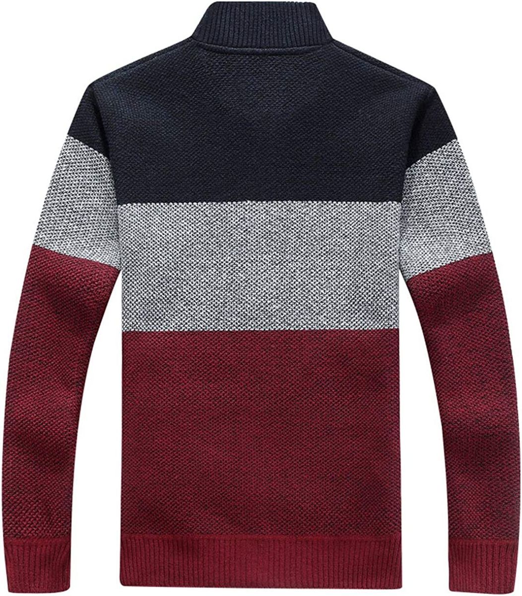 Chouyatou Men's Classic Band Collar Full Zip Color-Block
