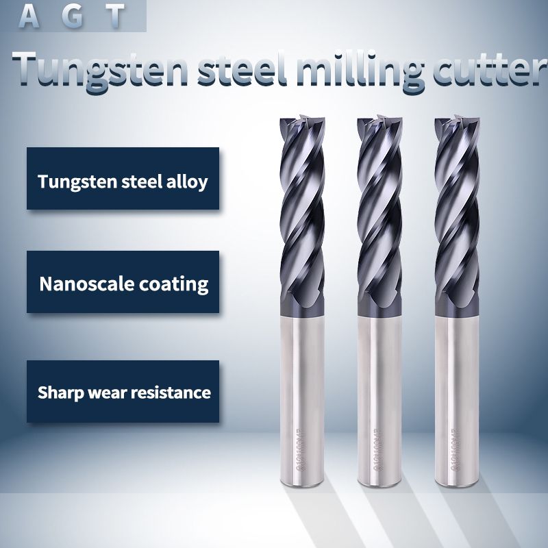 1pcs Cutting Hrc55 4 Flute Fraise Carbure Freze Uc