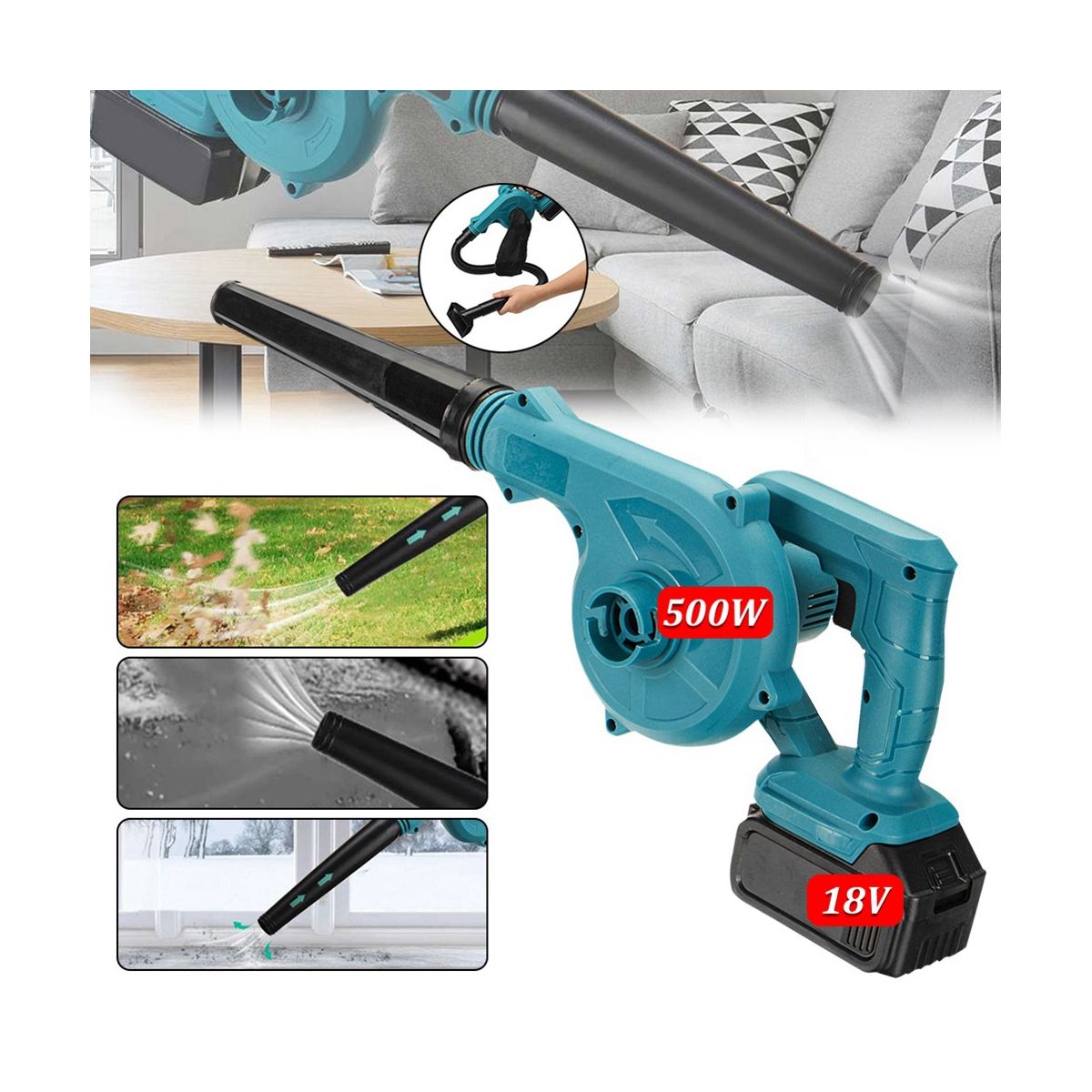 Cordless Electric Blower Collector Blowing and Cleaning