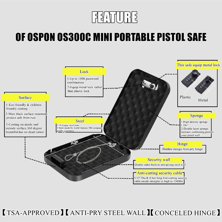 Fingerprint / Password Safety Box, Model: OS300C (Green)