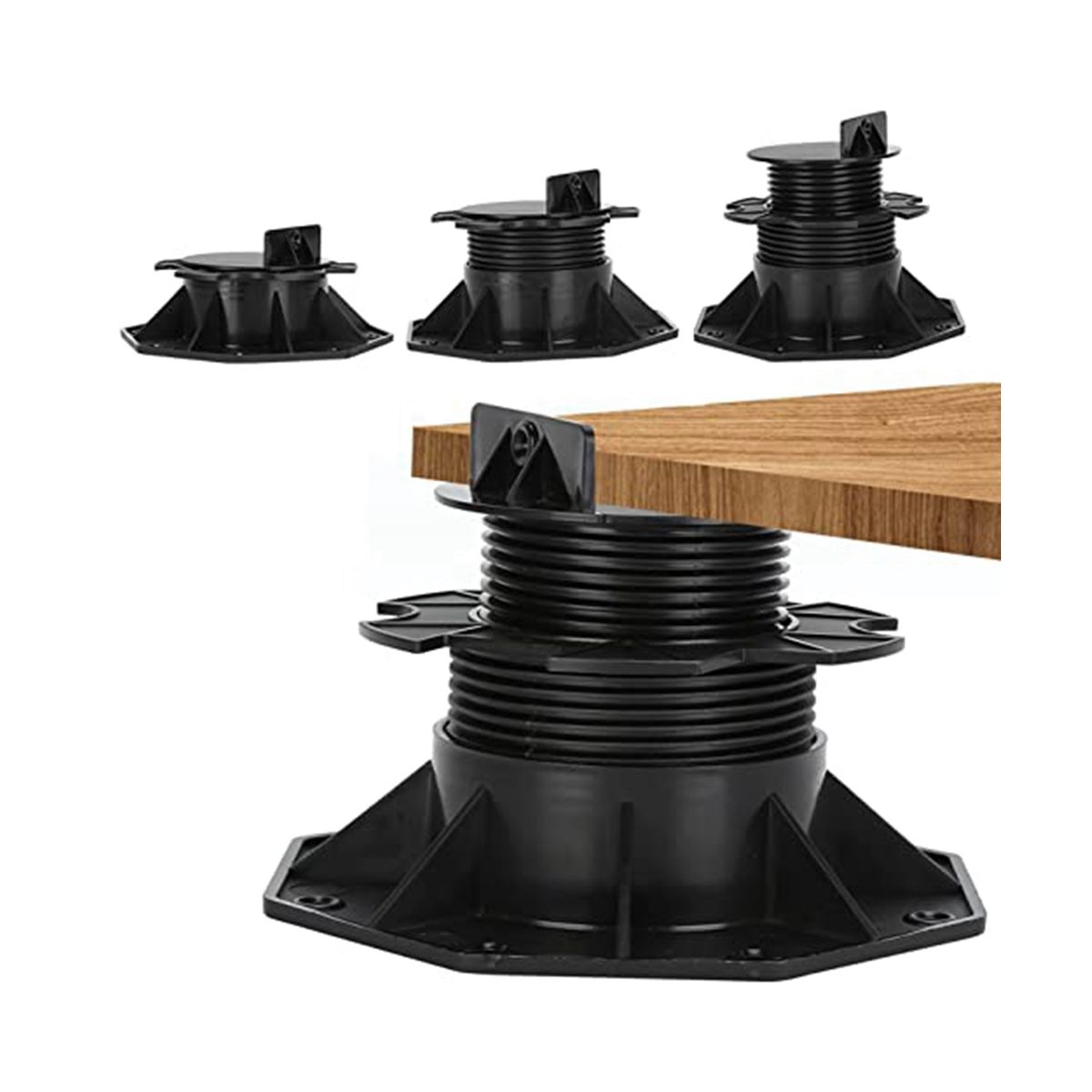 18-30mm Adjustable Feet Deck Bearing for Deck Substructure WPC Ceramic  Concrete Floor Tiles High Load Capacity