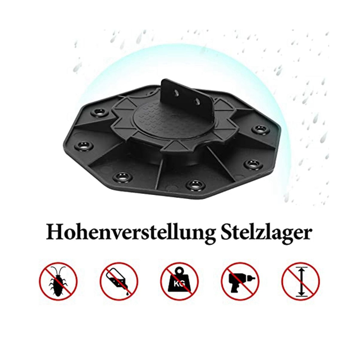 18-30mm Adjustable Feet Deck Bearing for Deck Substructure WPC Ceramic  Concrete Floor Tiles High Load Capacity