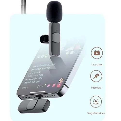 Wireless Microphone For iPhone & iPad - Plug And Play Wireless Lapel Mic - Auto-syncs