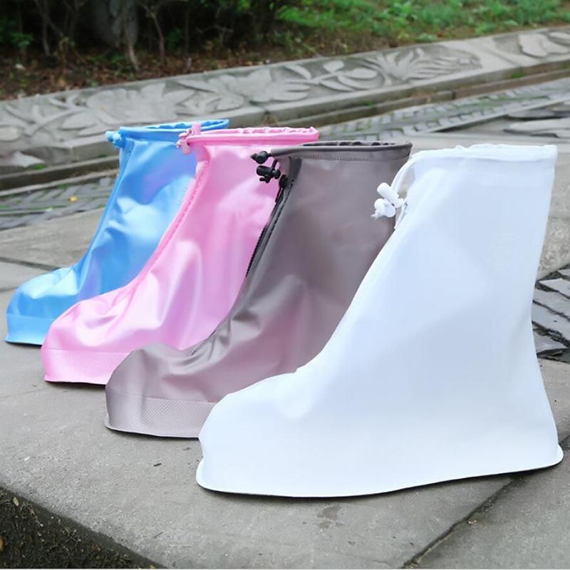 Cheap Pink Shoe Covers Waterproof PVC Women Reusable Shoe Covers Unisex Washable High Top Men Rainproof Boots Shoe Cover Zipper