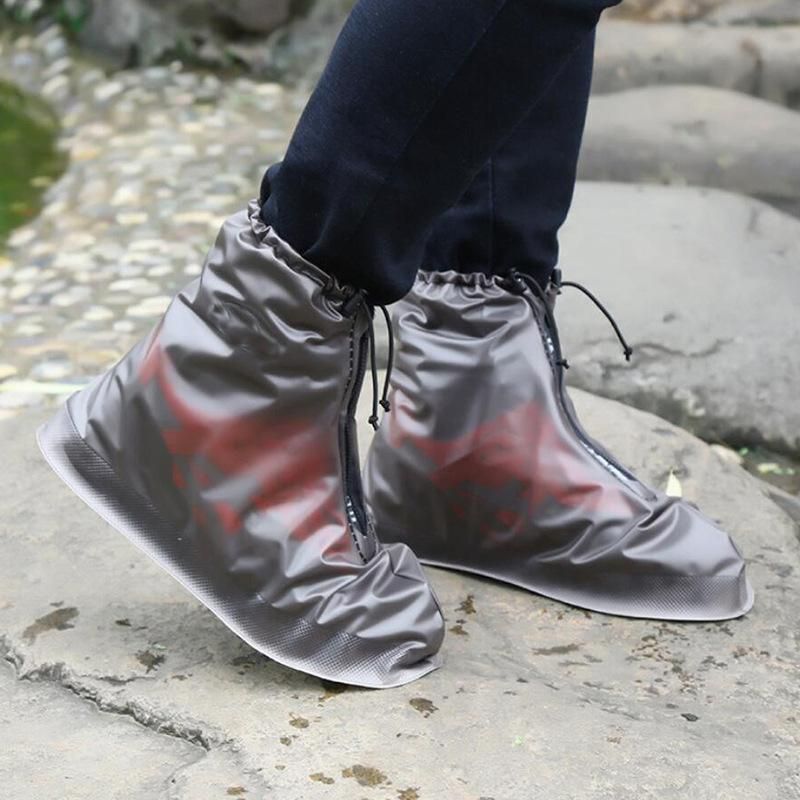 Cheap Pink Shoe Covers Waterproof PVC Women Reusable Shoe Covers Unisex Washable High Top Men Rainproof Boots Shoe Cover Zipper