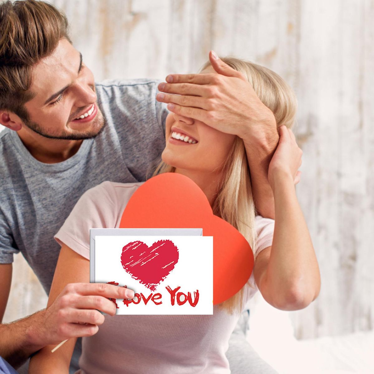 1 Set Greeting Card Love Heart Pattern Couple Girlfriend Invitation Blessing Card
