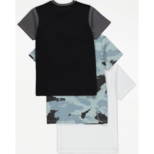 3 Pack Camo Print Short Sleeve T-shirts