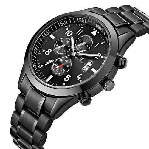 Unisex Wrist Watch With Date - Black