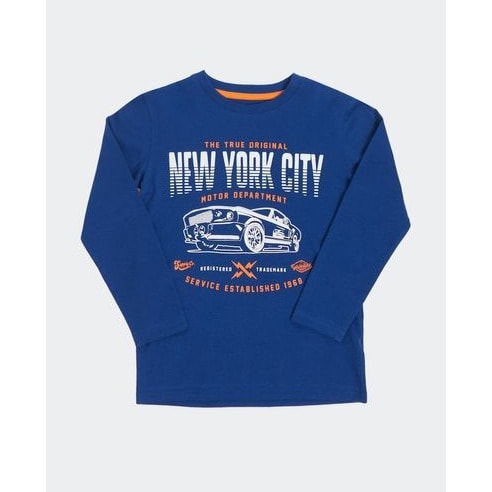 Boys Print Top- Blue