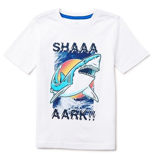 365 Kids Boys Short Sleeve Graphic Tshirt – White Shark