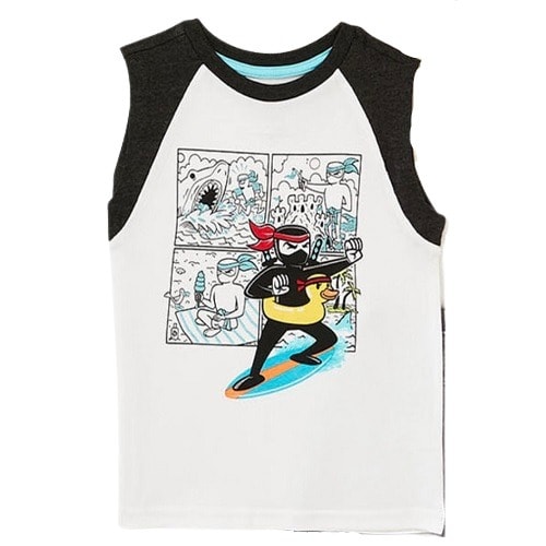 365 Kids Boys Raglan Muscle Tank – Black Ninja