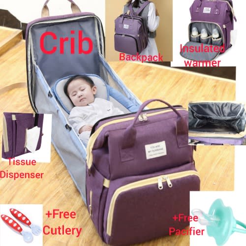 Multipurpose Foldable Baby Bag+ Free Pacifier + Free Cutlery