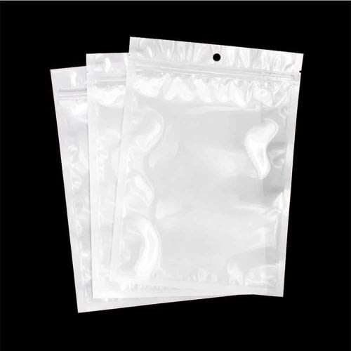 Clear White Self Seal Zip Lock Packaging Bags