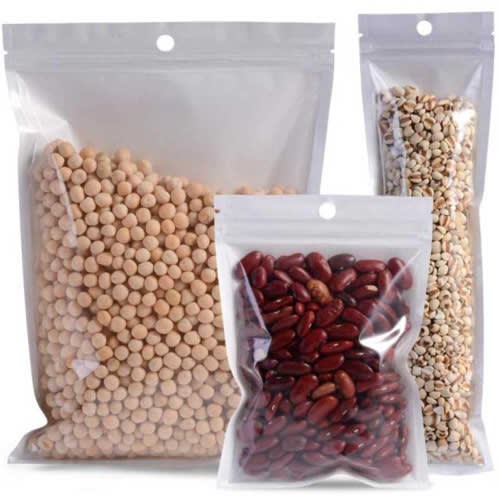 Clear White Self Seal Zip Lock Packaging Bags