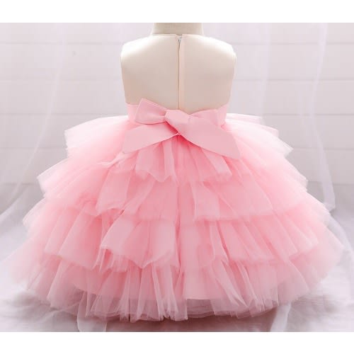 Baby Girls Dress - Big Bow Dress - Pink