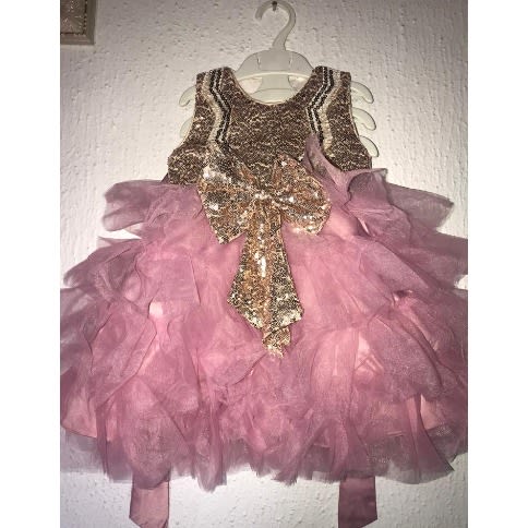 Baby Girls Dress - Big Bow Dress - Pink
