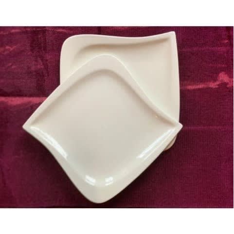 Breakable Ceramic Flat Plates - Set Of 6 Pcs - White